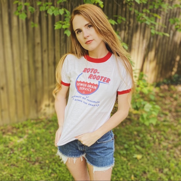 Vintage Tops - Vintage 70s Single Stitch Thin Ringer Tee